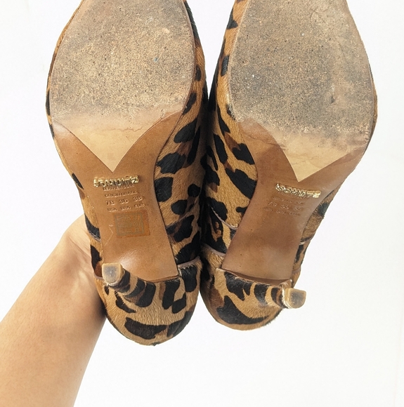 SCHUTZ Leopard Peep Toe Heels - Picture 14 of 16